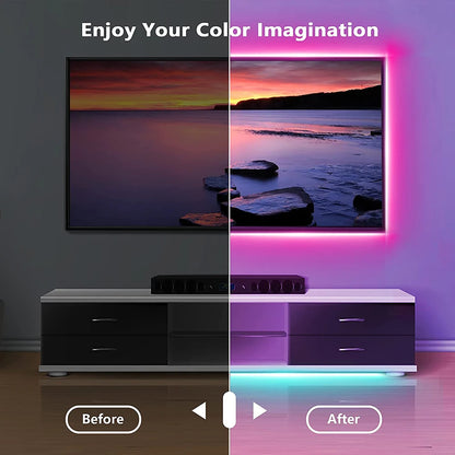 Mikenoon RGB LED Strip Lights 5V USB - SMD5050 RGB Color Changing, 100,000+ Hour Lifespan, Smart Bedroom TV Backlight (Non-Waterproof)