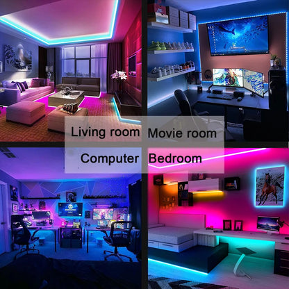 Mikenoon RGB LED Strip Lights 5V USB - SMD5050 RGB Color Changing, 100,000+ Hour Lifespan, Smart Bedroom TV Backlight (Non-Waterproof)
