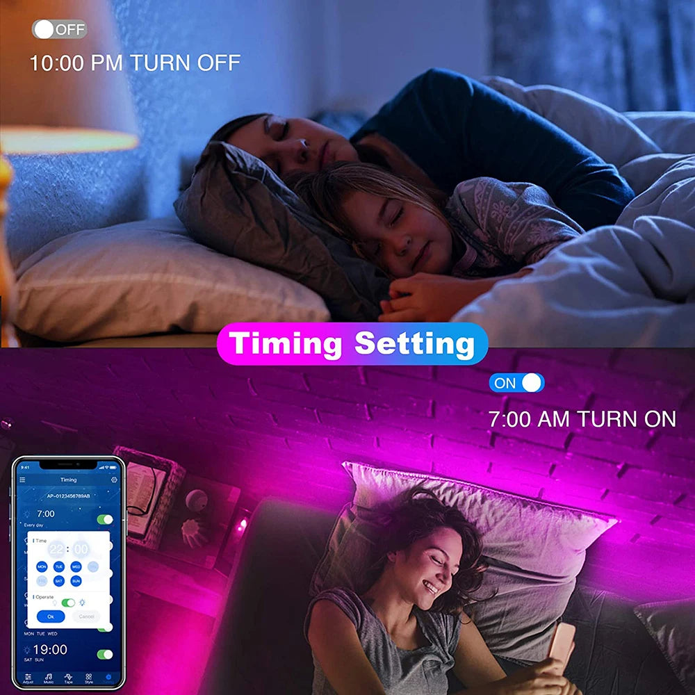 Mikenoon RGB LED Strip Lights 5V USB - SMD5050 RGB Color Changing, 100,000+ Hour Lifespan, Smart Bedroom TV Backlight (Non-Waterproof)