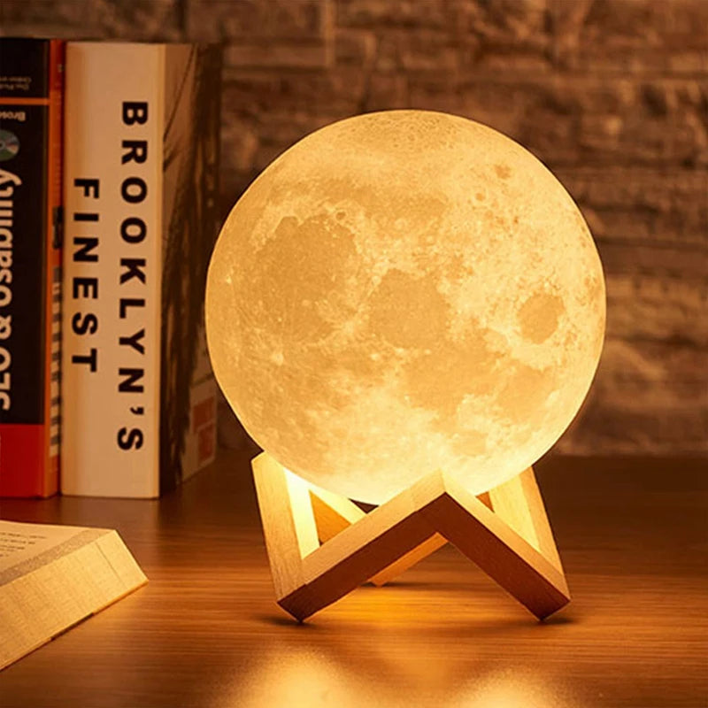 Mini Moon Lamp Night Light — Soft LED Bedroom Light (7 Color Modes)