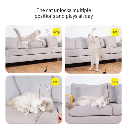 Interactive Cat Feather Toy — Suction Cup Wand for Hands-Free Play