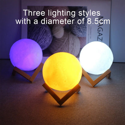 Mini Moon Lamp Night Light — Soft LED Bedroom Light (7 Color Modes)
