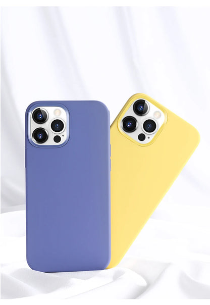 Luxury Liquid Silicone iPhone Case – Shockproof Slim Cover for iPhone 11–16 Pro Max & Plus