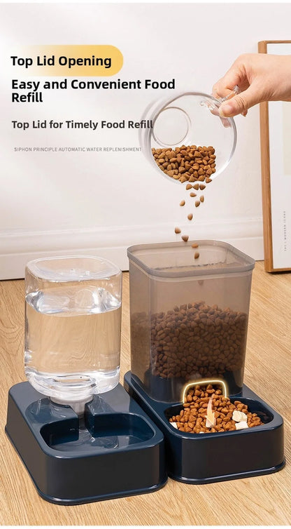 Automatic Pet Feeder & Water Dispenser — Large Capacity Food & Water Station for Cats & Dogs