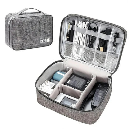 Waterproof Cable Storage Bag – Portable Electronic Organizer for Chargers, Cables & Accessories