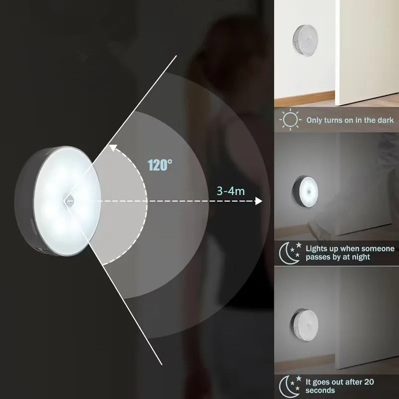 Motion Sensor Night Light – Wireless LED Lamp for Bedroom, Stairs & Closet
