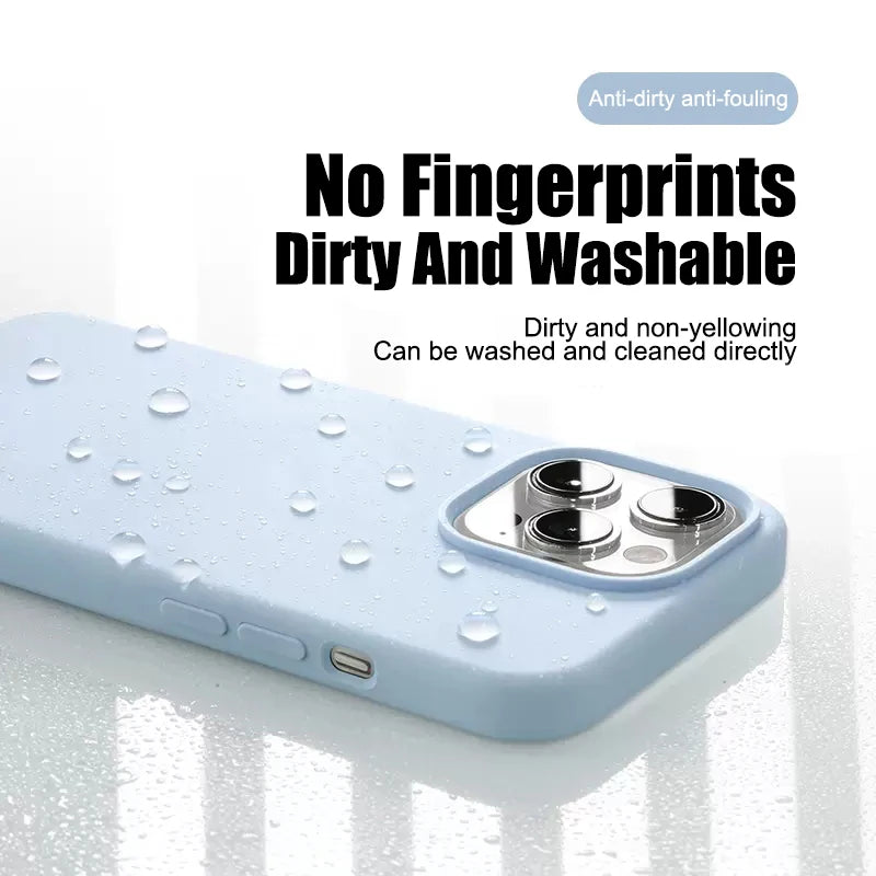 Luxury Liquid Silicone iPhone Case – Shockproof Slim Cover for iPhone 11–16 Pro Max & Plus