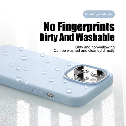 Luxury Liquid Silicone iPhone Case – Shockproof Slim Cover for iPhone 11–16 Pro Max & Plus