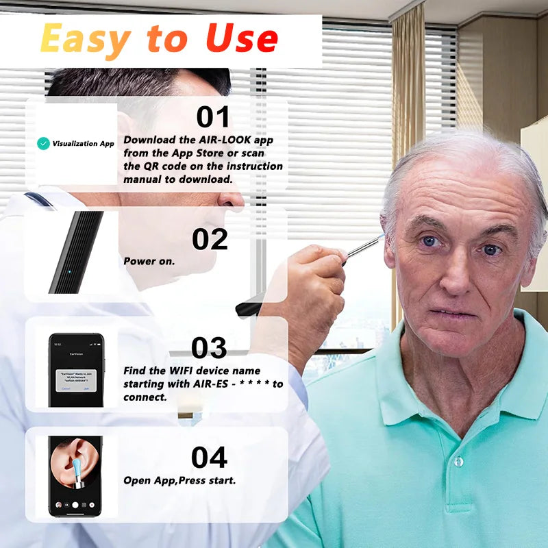 Visual Ear Cleaner with Camera – HD Otoscope Ear Wax Removal Tool with LED Light