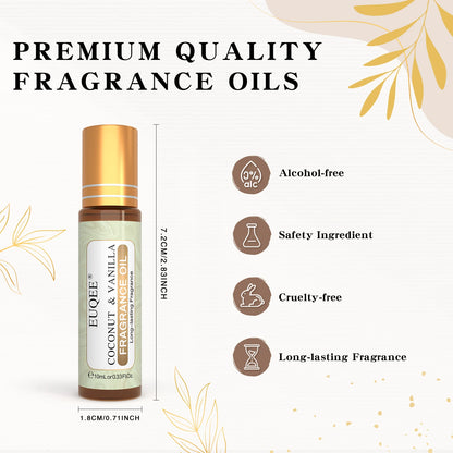 EUQEE 10ml Fragrance Oil Roll-On – Long-Lasting, Travel-Size Perfume for Men & Women