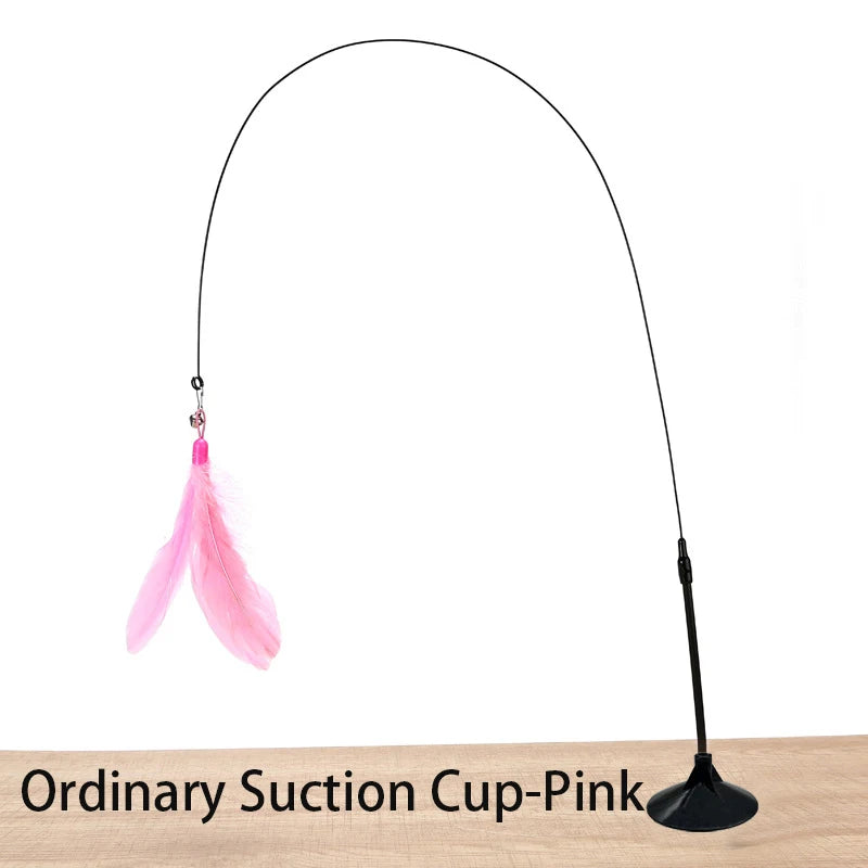 Interactive Cat Feather Toy — Suction Cup Wand for Hands-Free Play