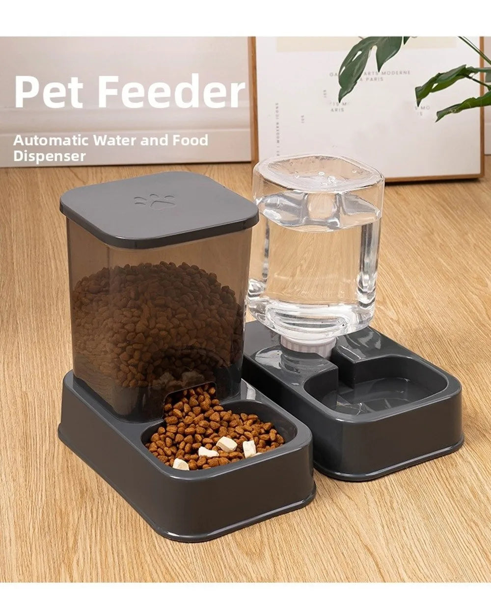 Automatic Pet Feeder & Water Dispenser — Large Capacity Food & Water Station for Cats & Dogs