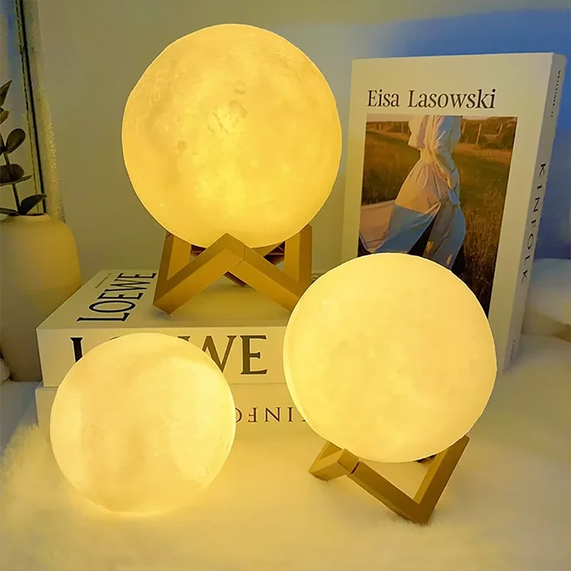 Mini Moon Lamp Night Light — Soft LED Bedroom Light (7 Color Modes)