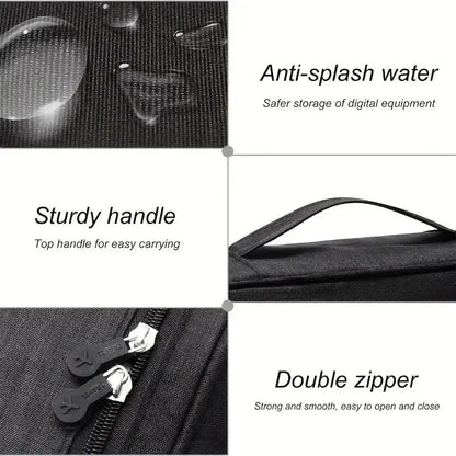 Waterproof Cable Storage Bag – Portable Electronic Organizer for Chargers, Cables & Accessories