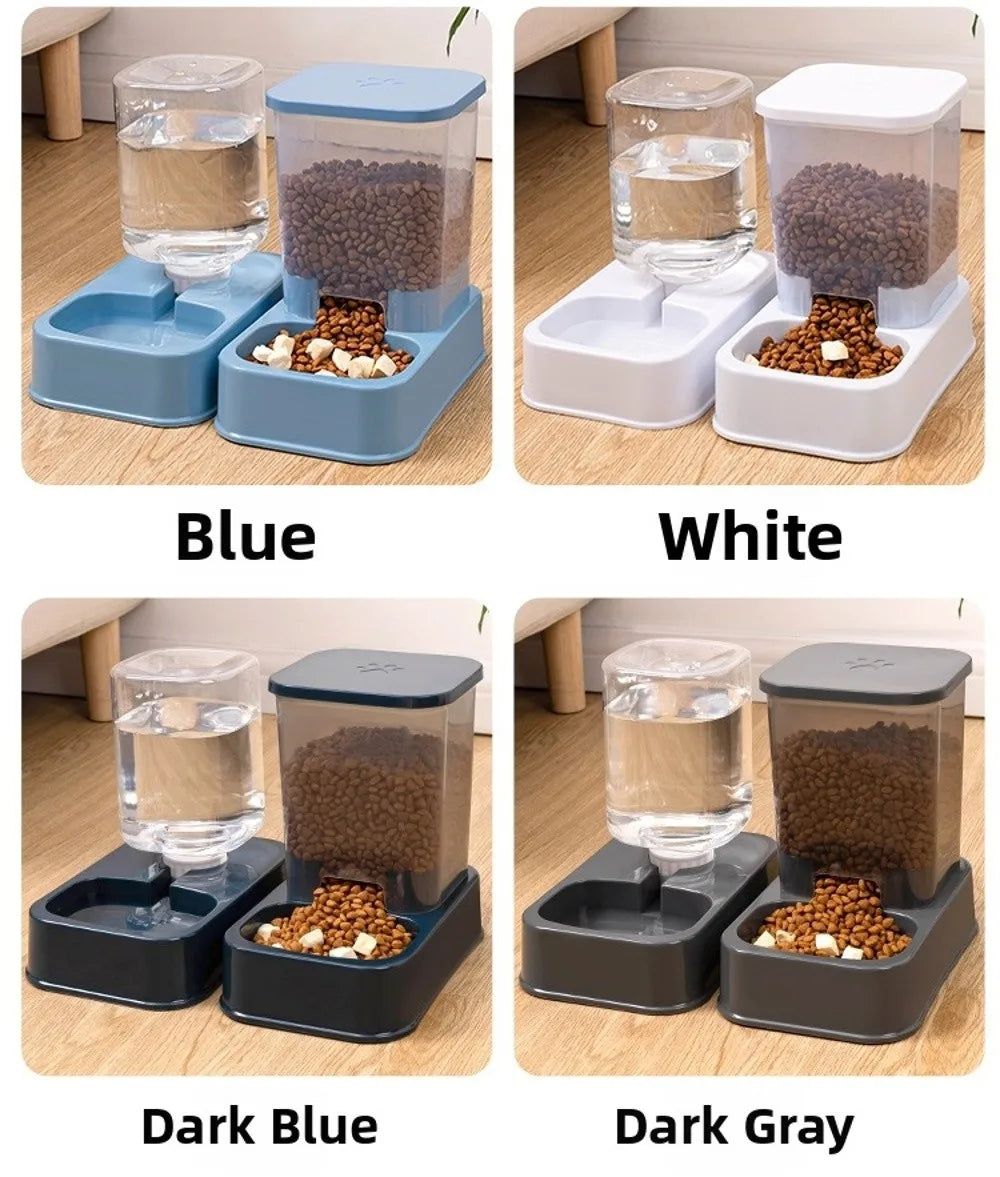 Automatic Pet Feeder & Water Dispenser — Large Capacity Food & Water Station for Cats & Dogs