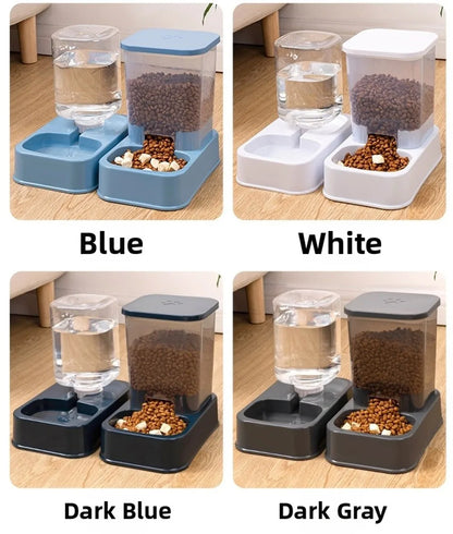 Automatic Pet Feeder & Water Dispenser — Large Capacity Food & Water Station for Cats & Dogs