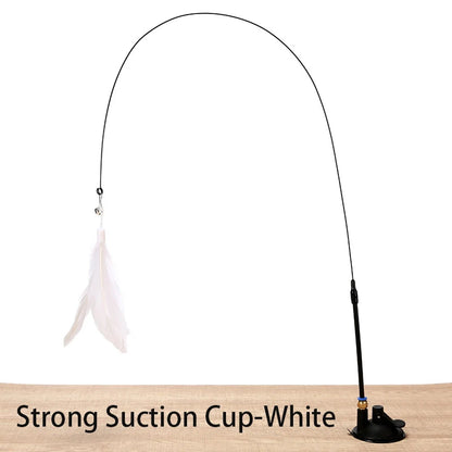 Interactive Cat Feather Toy — Suction Cup Wand for Hands-Free Play