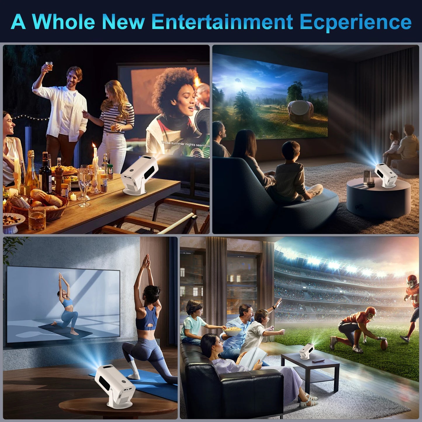 Salange P330 Mini Projector — 1080P HD Portable Smart Projector with WiFi & Bluetooth