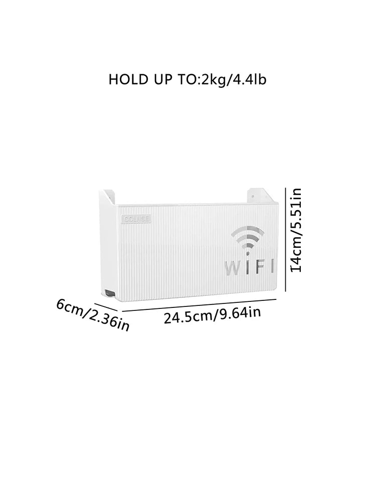 No-Drill Router Shelf – Wall-Mounted WiFi & TV Box Organizer with Strong Adhesive Hold