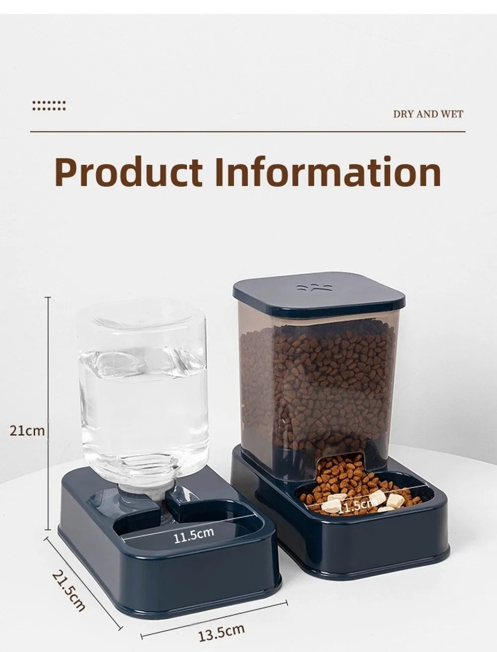 Automatic Pet Feeder & Water Dispenser — Large Capacity Food & Water Station for Cats & Dogs