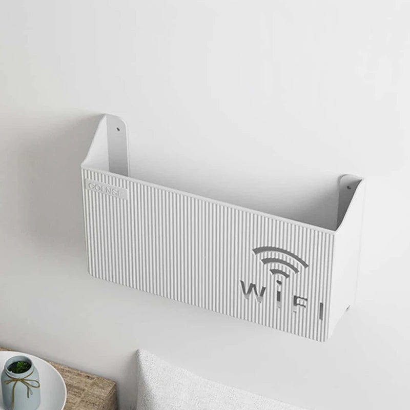 No-Drill Router Shelf – Wall-Mounted WiFi & TV Box Organizer with Strong Adhesive Hold