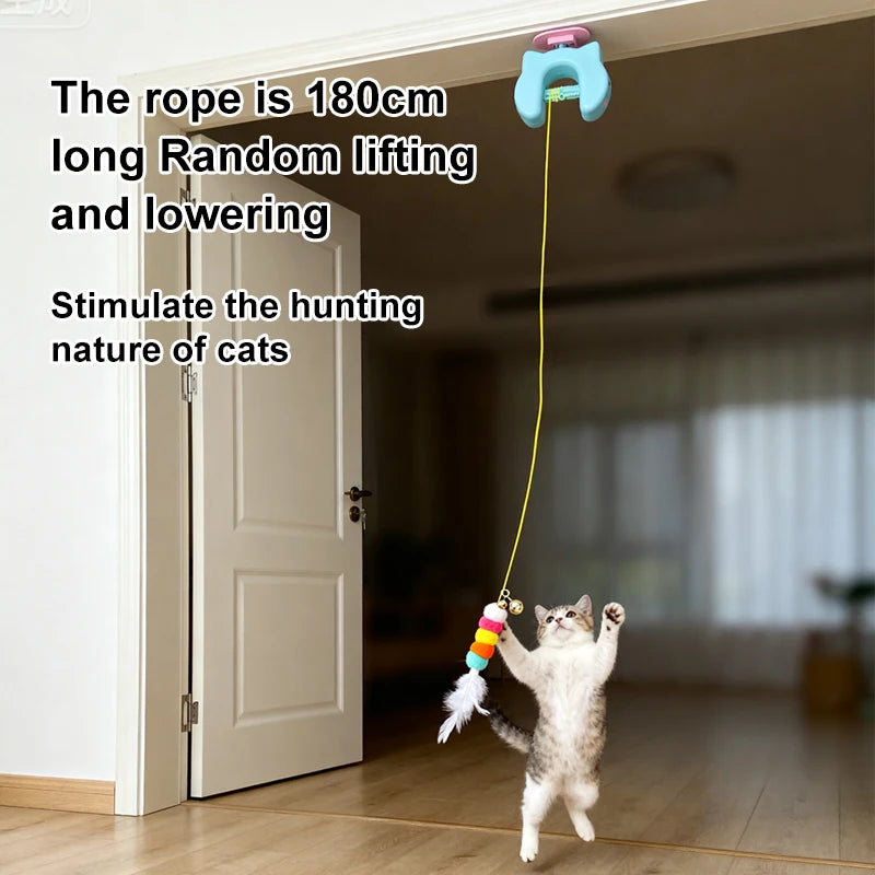 Automatic Cat Teaser Toy — Electric Feather Swing Toy for Interactive Play
