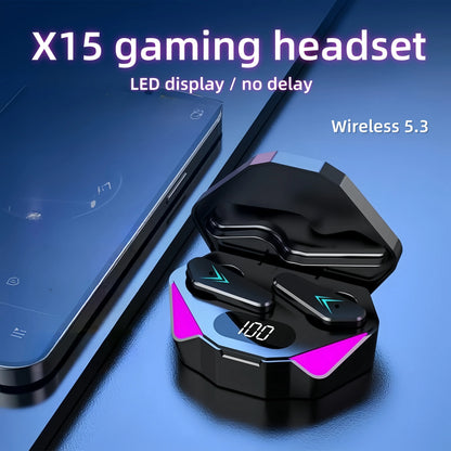 X15 TWS Wireless Earbuds – LED Display, Deep Bass & Low Latency Audio