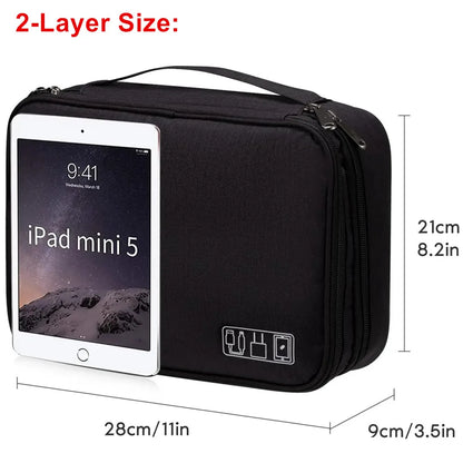 Waterproof Cable Storage Bag – Portable Electronic Organizer for Chargers, Cables & Accessories