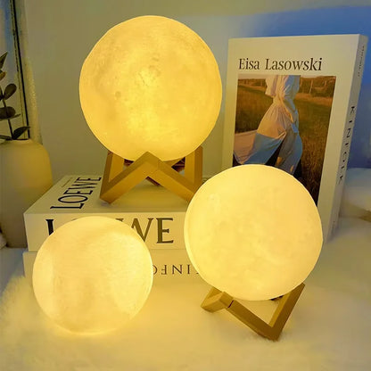 Mini Moon Lamp Night Light — Soft LED Bedroom Light (7 Color Modes)