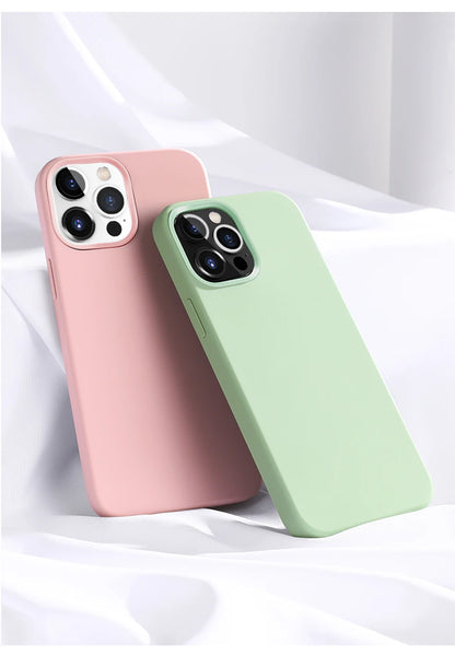 Luxury Liquid Silicone iPhone Case – Shockproof Slim Cover for iPhone 11–16 Pro Max & Plus