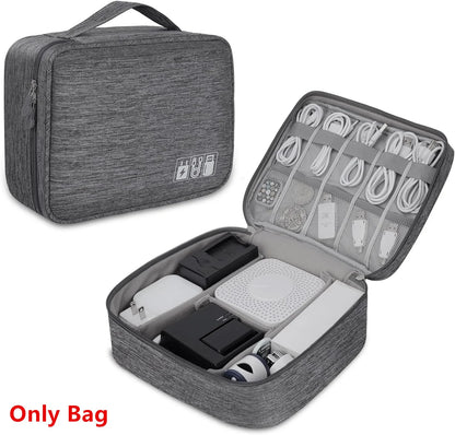 Waterproof Cable Storage Bag – Portable Electronic Organizer for Chargers, Cables & Accessories