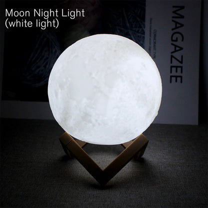 Mini Moon Lamp Night Light — Soft LED Bedroom Light (7 Color Modes)