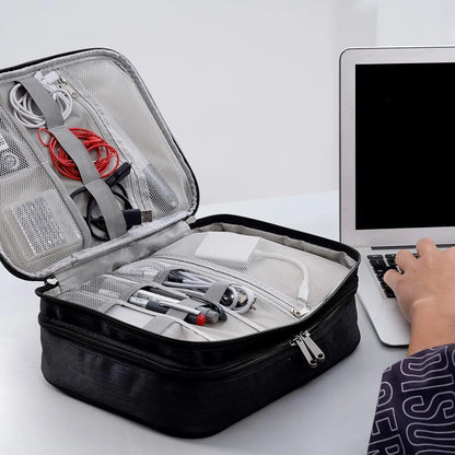 Waterproof Cable Storage Bag – Portable Electronic Organizer for Chargers, Cables & Accessories