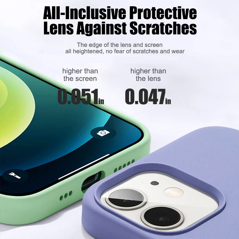 Luxury Liquid Silicone iPhone Case – Shockproof Slim Cover for iPhone 11–16 Pro Max & Plus