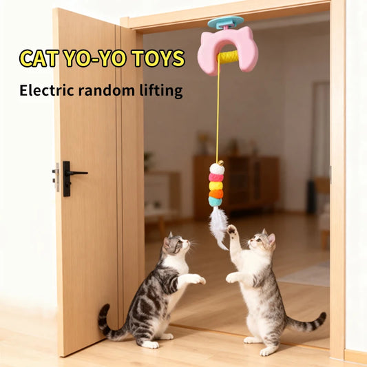 Automatic Cat Teaser Toy — Electric Feather Swing Toy for Interactive Play