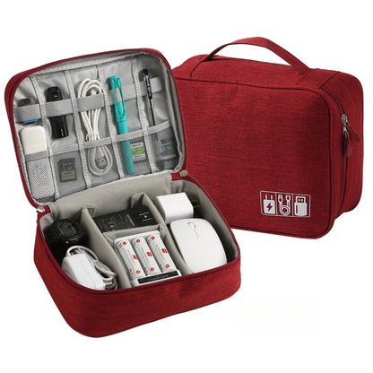 Waterproof Cable Storage Bag – Portable Electronic Organizer for Chargers, Cables & Accessories