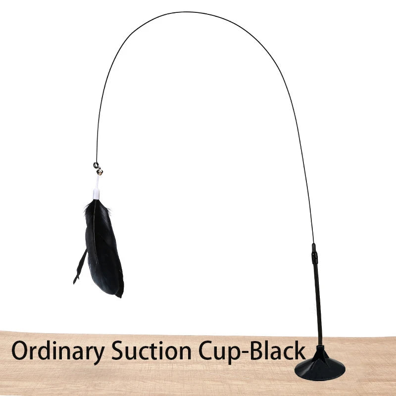 Interactive Cat Feather Toy — Suction Cup Wand for Hands-Free Play