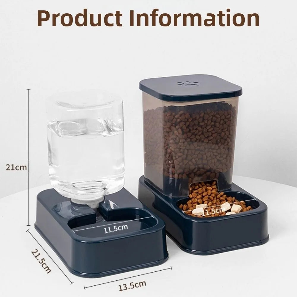 Automatic Pet Feeder & Water Dispenser — Large Capacity Food & Water Station for Cats & Dogs
