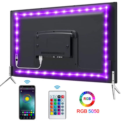 Mikenoon RGB LED Strip Lights 5V USB - SMD5050 RGB Color Changing, 100,000+ Hour Lifespan, Smart Bedroom TV Backlight (Non-Waterproof)