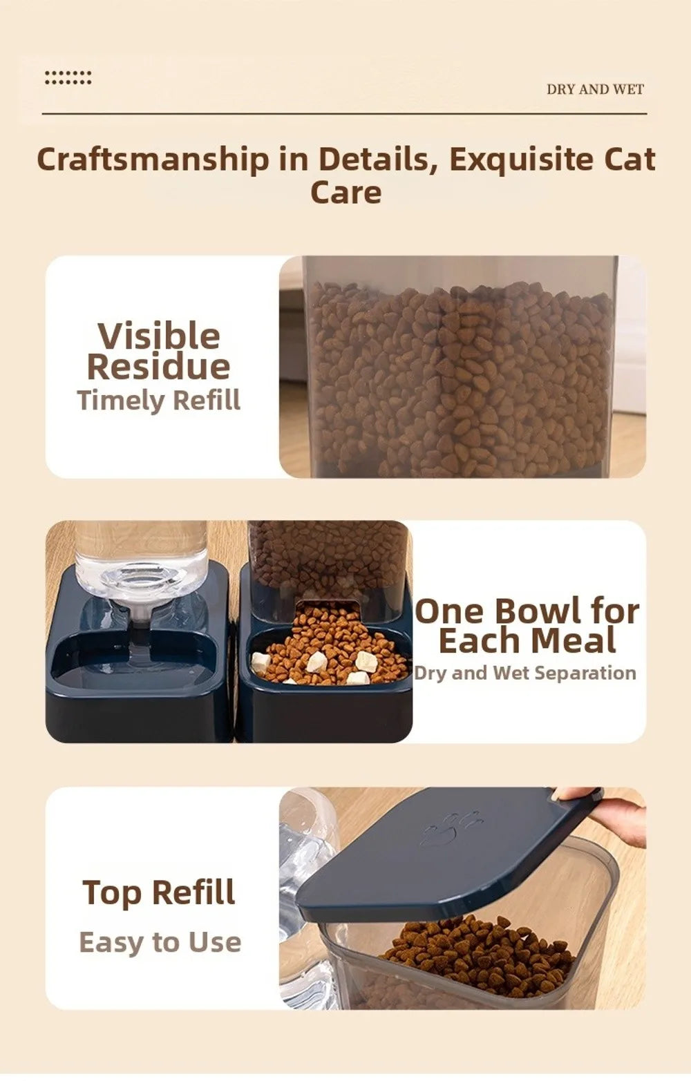 Automatic Pet Feeder & Water Dispenser — Large Capacity Food & Water Station for Cats & Dogs