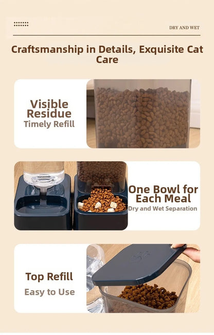 Automatic Pet Feeder & Water Dispenser — Large Capacity Food & Water Station for Cats & Dogs