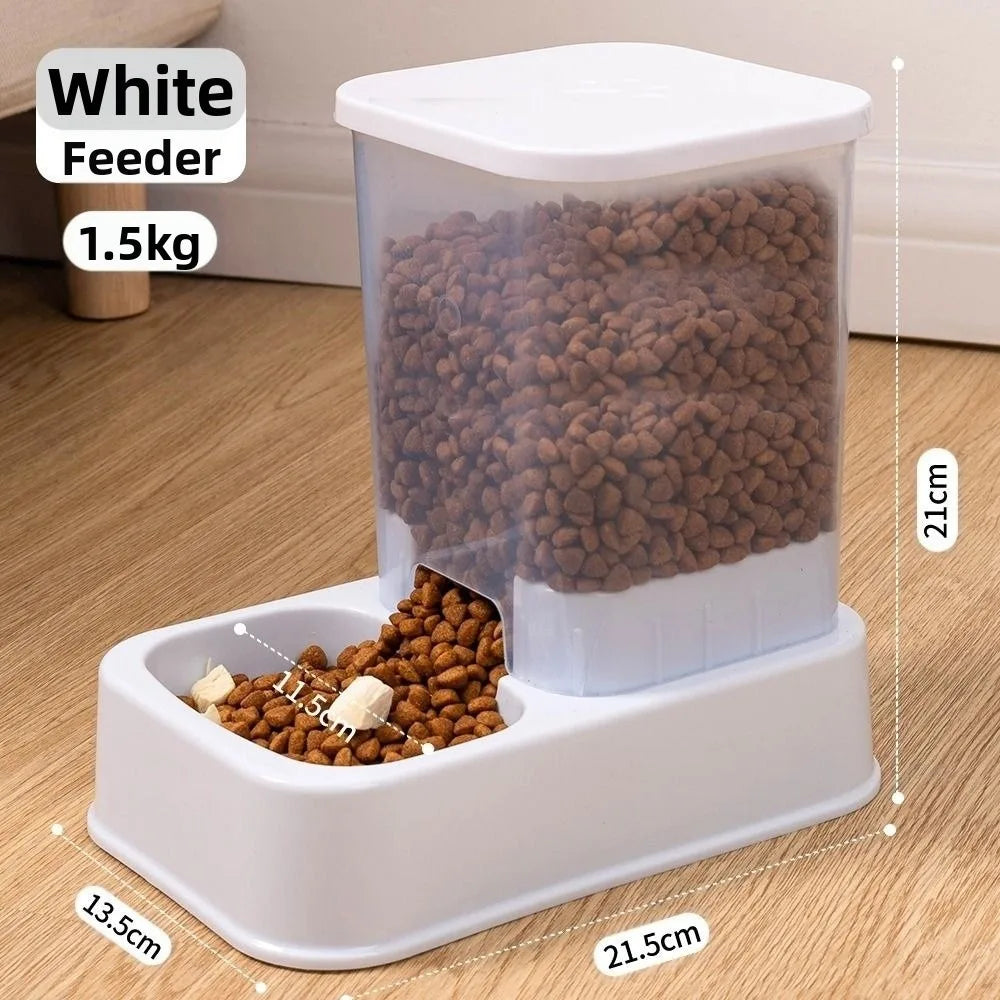 Automatic Pet Feeder & Water Dispenser — Large Capacity Food & Water Station for Cats & Dogs