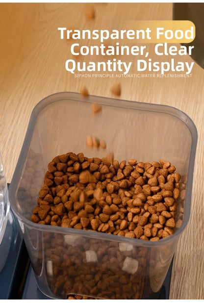 Automatic Pet Feeder & Water Dispenser — Large Capacity Food & Water Station for Cats & Dogs