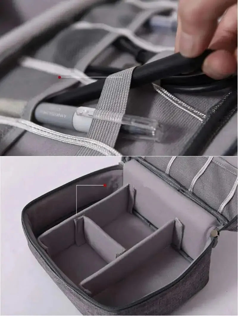 Waterproof Cable Storage Bag – Portable Electronic Organizer for Chargers, Cables & Accessories
