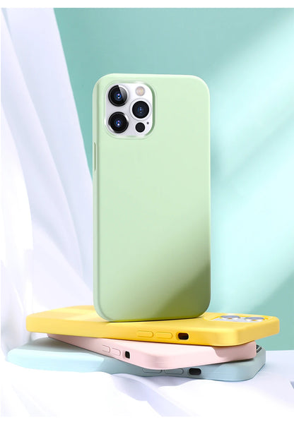 Luxury Liquid Silicone iPhone Case – Shockproof Slim Cover for iPhone 11–16 Pro Max & Plus