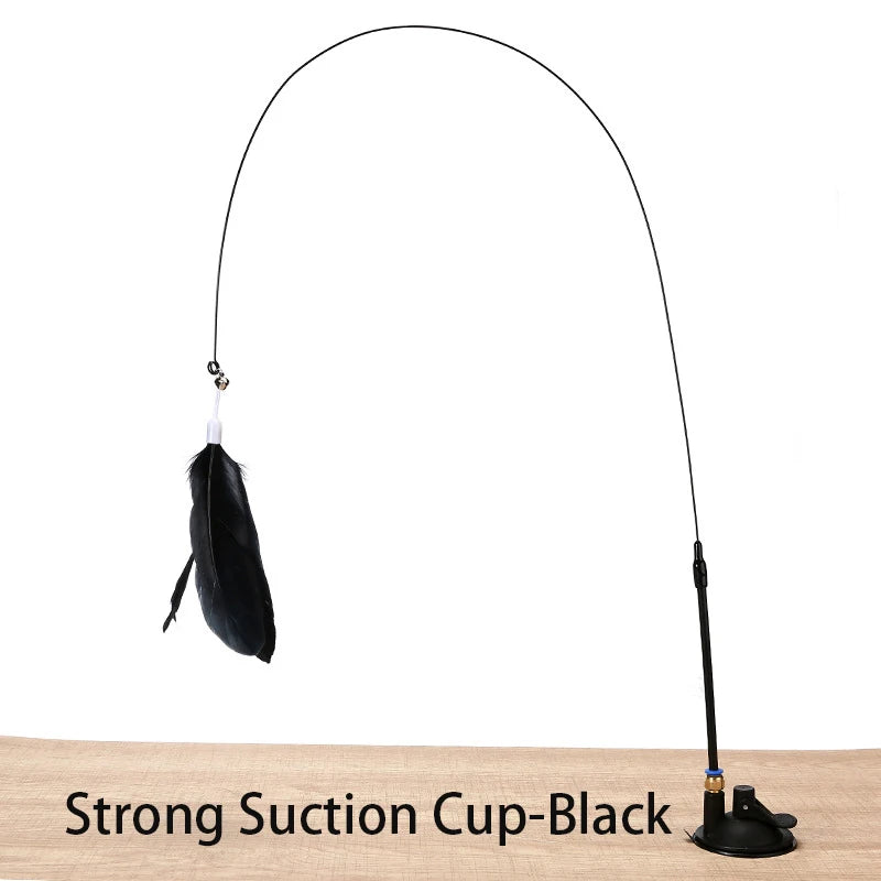 Interactive Cat Feather Toy — Suction Cup Wand for Hands-Free Play