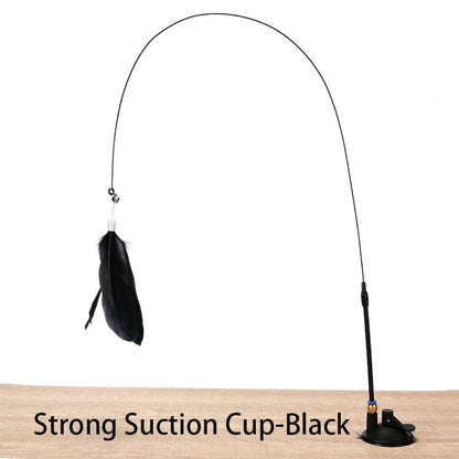 Interactive Cat Feather Toy — Suction Cup Wand for Hands-Free Play