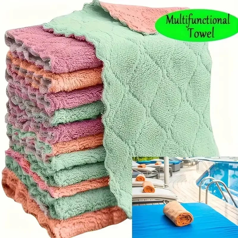 Ultra-Absorbent Microfiber Cleaning Cloths/Towels — Soft & Streak-Free (5/10/20 Pack)