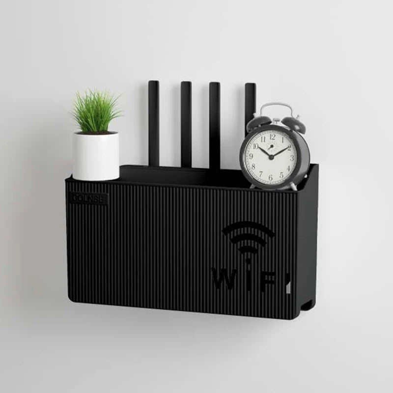 No-Drill Router Shelf – Wall-Mounted WiFi & TV Box Organizer with Strong Adhesive Hold