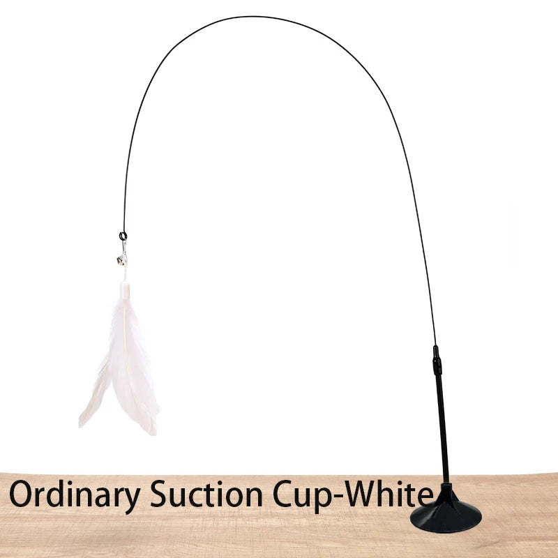 Interactive Cat Feather Toy — Suction Cup Wand for Hands-Free Play